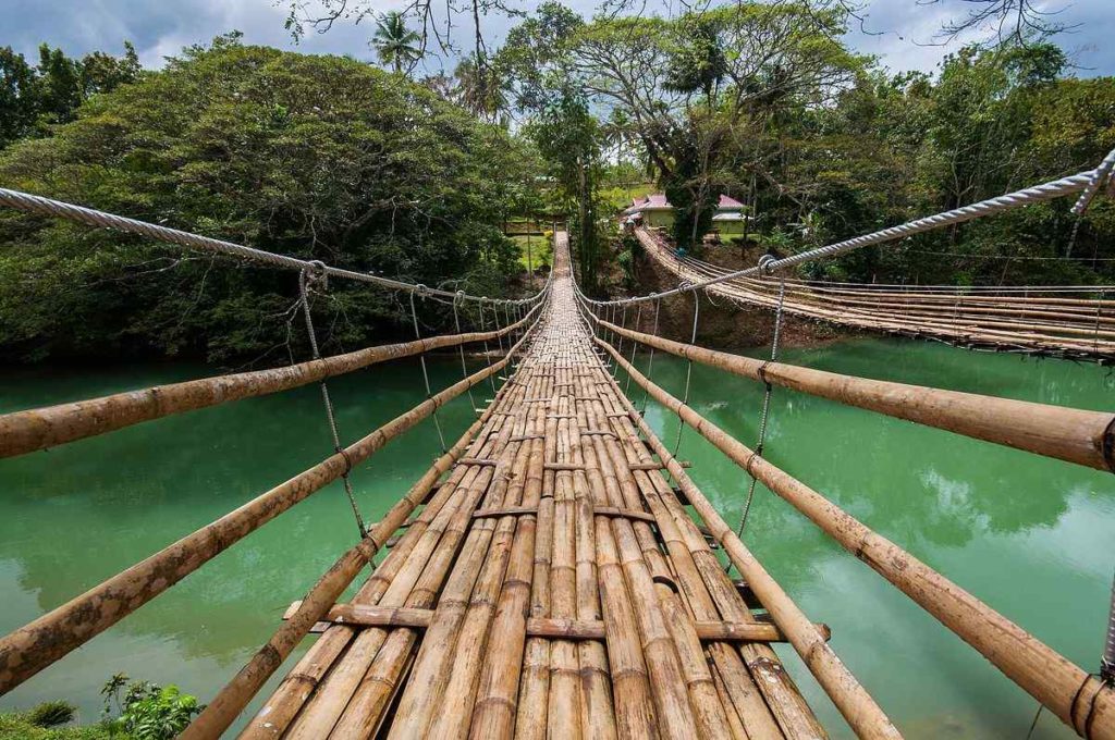 Bamboo Hanging Bridge in Bohol, Philippines